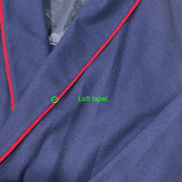 Vintage Pendleton Men's Flannel Robe - Navy with Red Trim - Small - Flaws - Picture 8 of 16